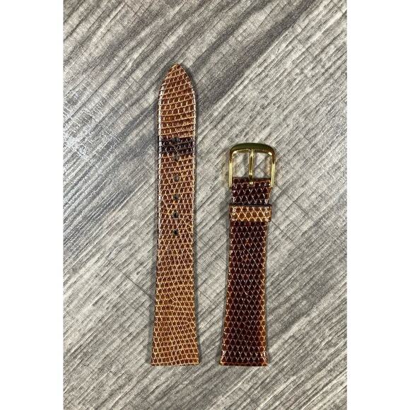 Speidel Accessories - Vtg Speidel Men’s Genuine Lizard Grain Watch Band Brown/Cognac 19mm Germany